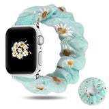 2 in 1 Summer Chiffon Apple Watch Band + Hair Scrunchie Daisy Green Band + Hair Scrunchie / 42mm | 44mm / L The Ambiguous Otter
