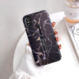 3 in 1 Kickstand + Finger Loop iPhone Case For iPhone X XS / A9 yellow n black The Ambiguous Otter