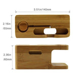 Bamboo Apple Watch iPhone Charging Dock Station The Ambiguous Otter