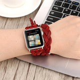 Barton Apple Watch Weaved Leather Band Red / 38mm | 40mm The Ambiguous Otter