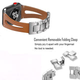 Beverly Genuine Leather Steel Apple Watch Band The Ambiguous Otter