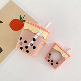 Boba Bubble Tea AirPods Case Orange The Ambiguous Otter