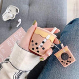 Boba Bubble Tea AirPods Case Peach The Ambiguous Otter