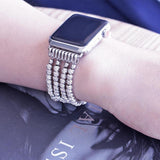 Glossy Silver Beads Apple Watch Elastic Band The Ambiguous Otter