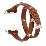 Iggy Pop Studded Apple Watch Leather Band Brown / 42mm | 44mm The Ambiguous Otter