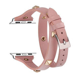 Iggy Pop Studded Apple Watch Leather Band Pink / 42mm | 44mm The Ambiguous Otter