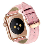 Izzy Apple Watch Pink Leather Band The Ambiguous Otter