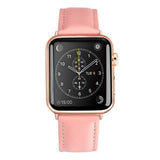 Izzy Apple Watch Pink Leather Band The Ambiguous Otter