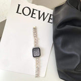 Looped Pearly White Apple Watch Resin Band The Ambiguous Otter