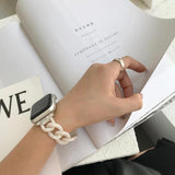 Looped Pearly White Apple Watch Resin Band The Ambiguous Otter