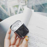Metallic Coated Hard Shell AirPods Case Black The Ambiguous Otter