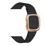 Modern Apple Watch Leather Loop Band Black | Gold / 40mm | 38mm The Ambiguous Otter