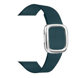Modern Apple Watch Leather Loop Band Forest Green | Silver / 44mm | 42mm The Ambiguous Otter