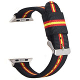 Nautika Stripes Apple Watch Nylon Band black red yellow S / 38mm The Ambiguous Otter