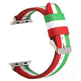 Nautika Stripes Apple Watch Nylon Band Red white green S / 38mm The Ambiguous Otter