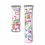 Otter's Exclusive Floral Apple Watch Band white blue flowers / 38mm | 40mm The Ambiguous Otter