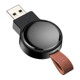 Portable Qi Wireless USB Apple Watch Charger Black | Leather Strap The Ambiguous Otter