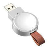 Portable Qi Wireless USB Apple Watch Charger White | Leather Strap The Ambiguous Otter