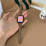 Slim Earthy Tone Apple Watch Leather Band Mud / 38mm | 40mm The Ambiguous Otter