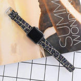 Snowlight Sequin Apple Watch Leather Band The Ambiguous Otter