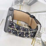 Snowlight Sequin Apple Watch Leather Band The Ambiguous Otter