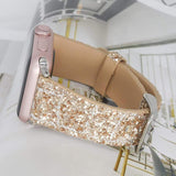 Snowlight Sequin Apple Watch Leather Band The Ambiguous Otter