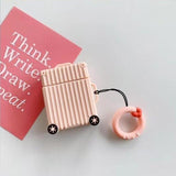 Square & Circular Suitcase AirPods Case Pink The Ambiguous Otter