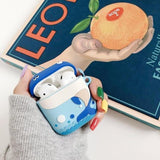 Whale x Dinosaur Toon AirPods Case blue whale The Ambiguous Otter