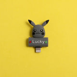 2 in 1 Audio Splitter For iPhone & iPad Pikachu Black The Ambiguous Otter