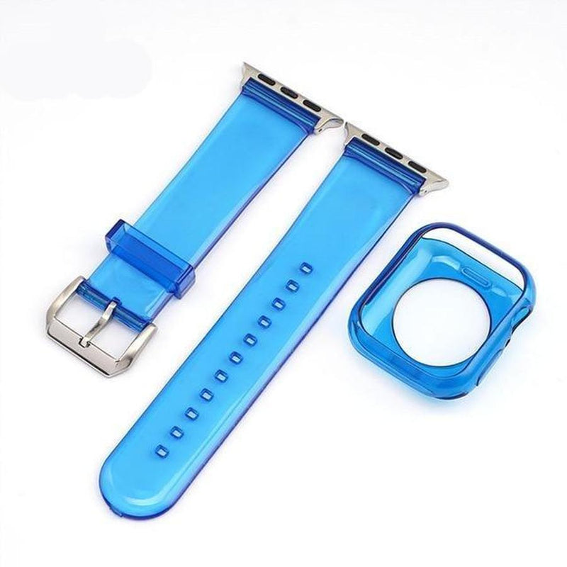 2 in 1 Jelly Apple Watch Band + Protective Case Blue + Case / 38mm | 40mm The Ambiguous Otter