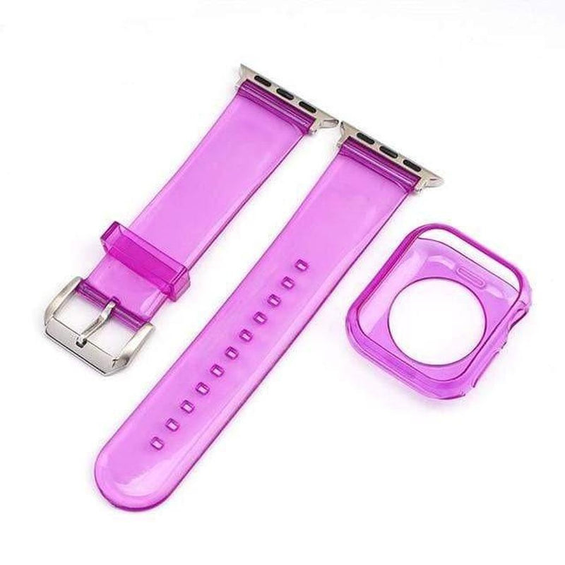 2 in 1 Jelly Apple Watch Band + Protective Case Purple + Case / 42mm | 44mm The Ambiguous Otter