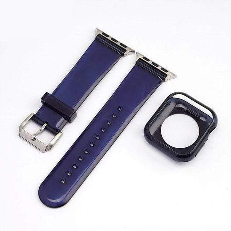 2 in 1 Jelly Apple Watch Band + Protective Case Royal Blue + Case / 42mm | 44mm The Ambiguous Otter
