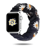 2 in 1 Summer Chiffon Apple Watch Band + Hair Scrunchie Daisy Black Band Only / 42mm | 44mm / L The Ambiguous Otter