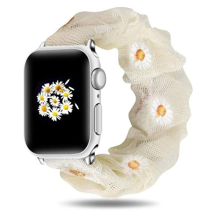 2 in 1 Summer Chiffon Apple Watch Band + Hair Scrunchie Daisy Yellow Band Only / 42mm | 44mm / L The Ambiguous Otter
