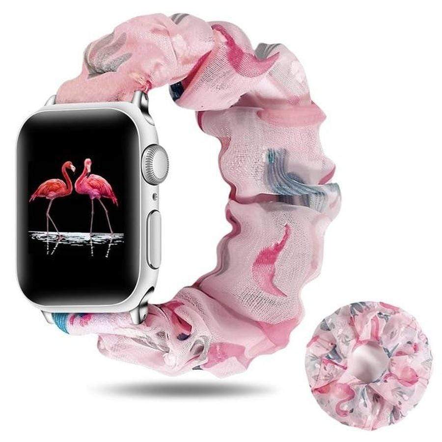 2 in 1 Summer Chiffon Apple Watch Band + Hair Scrunchie Flamingo Pink Band + Hair Scrunchie / 42mm | 44mm / L The Ambiguous Otter