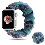 2 in 1 Summer Chiffon Apple Watch Band + Hair Scrunchie Grid Blue Band + Hair Scrunchie / 42mm | 44mm / L The Ambiguous Otter