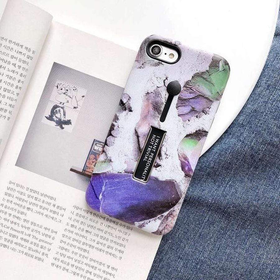 3 in 1 Kickstand + Finger Loop iPhone Case For 6 Plus 6S Plus / A4 purple marble The Ambiguous Otter