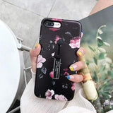 3 in 1 Kickstand + Finger Loop iPhone Case For 7 Plus 8 Plus / A12 Red flower The Ambiguous Otter