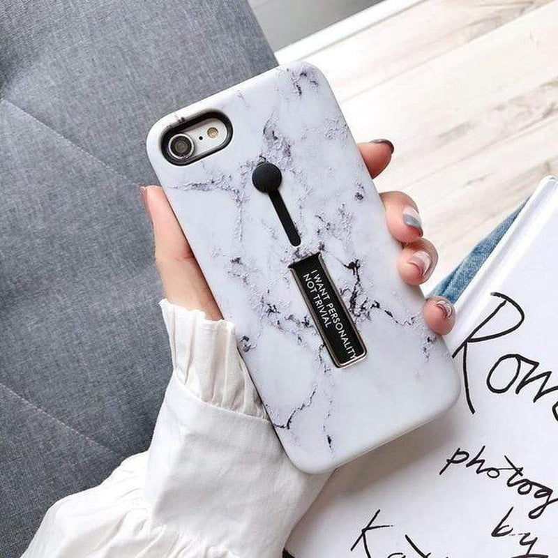 3 in 1 Kickstand + Finger Loop iPhone Case For iPhone X XS / A8 whit n black The Ambiguous Otter