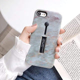 3 in 1 Kickstand + Finger Loop iPhone Case For iPhone X XS / Jade marble The Ambiguous Otter