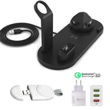 6 in 1 Multi Charging Stand With Cable & Plug Bundle Black Charging Stand + USB QC 3.0 Portable Charger + Quick Charge Plug Type C The Ambiguous Otter