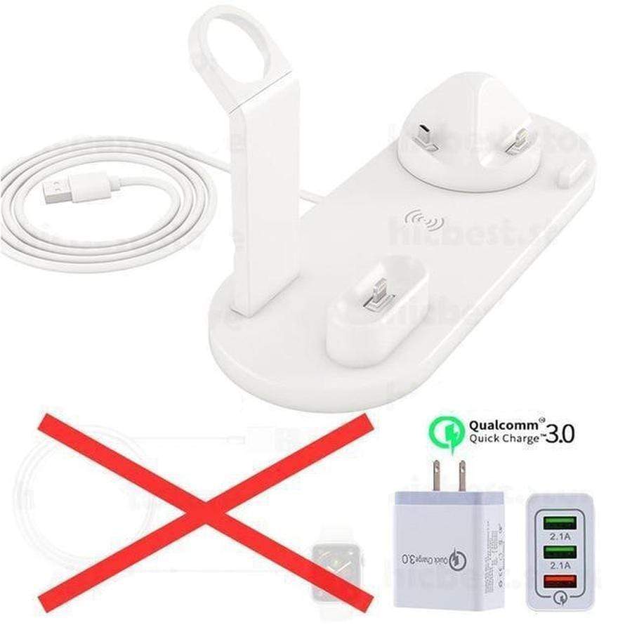 6 in 1 Multi Charging Stand With Cable & Plug Bundle White Charging Stand + Quick Charge Plug Type A The Ambiguous Otter