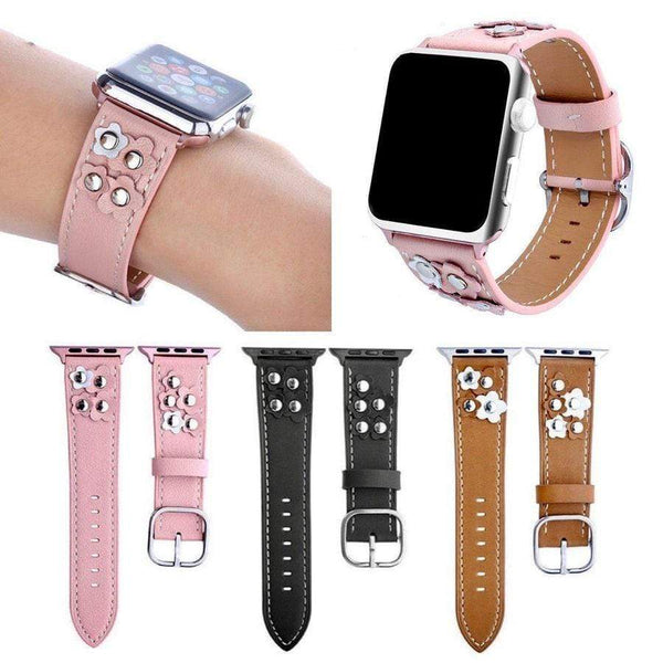 9 Little Flowers Apple Watch Leather Band The Ambiguous Otter