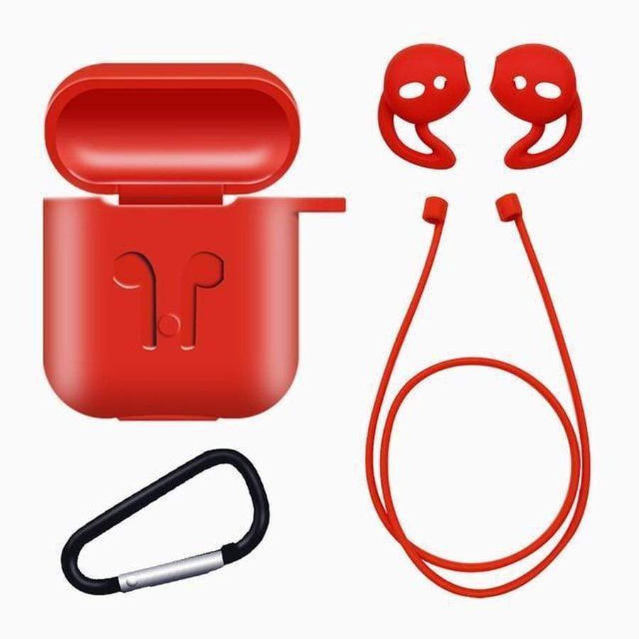 AirPods Accessory Bundle red case + hook + eartips + extender The Ambiguous Otter