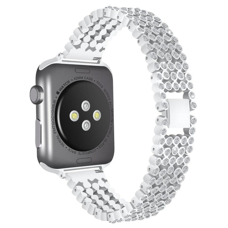 Antoinette Rhinestones Encrusted Apple Watch Band Silver / 38mm and 40mm The Ambiguous Otter