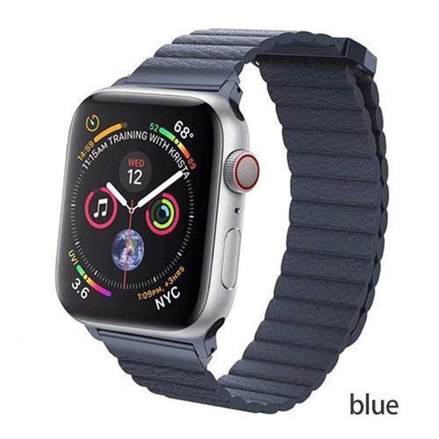Apple Watch Magnetic Leather Loop Bands blue / 42mm 44mm The Ambiguous Otter