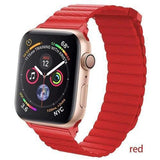 Apple Watch Magnetic Leather Loop Bands red / 42mm 44mm The Ambiguous Otter
