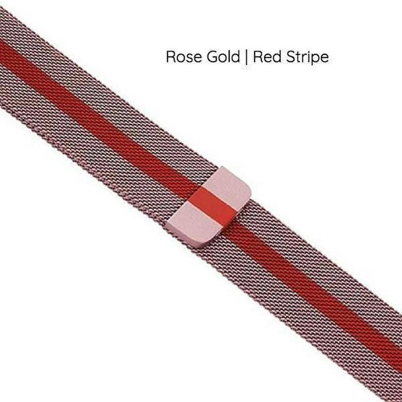 Apple Watch Milanese Loop Magnetic Band rose gold | red stripe / 42mm | 44mm The Ambiguous Otter