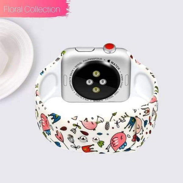 Apple Watch Silicone Band | New Floral Collection Chirpy Birdy / 38mm or 40mm The Ambiguous Otter