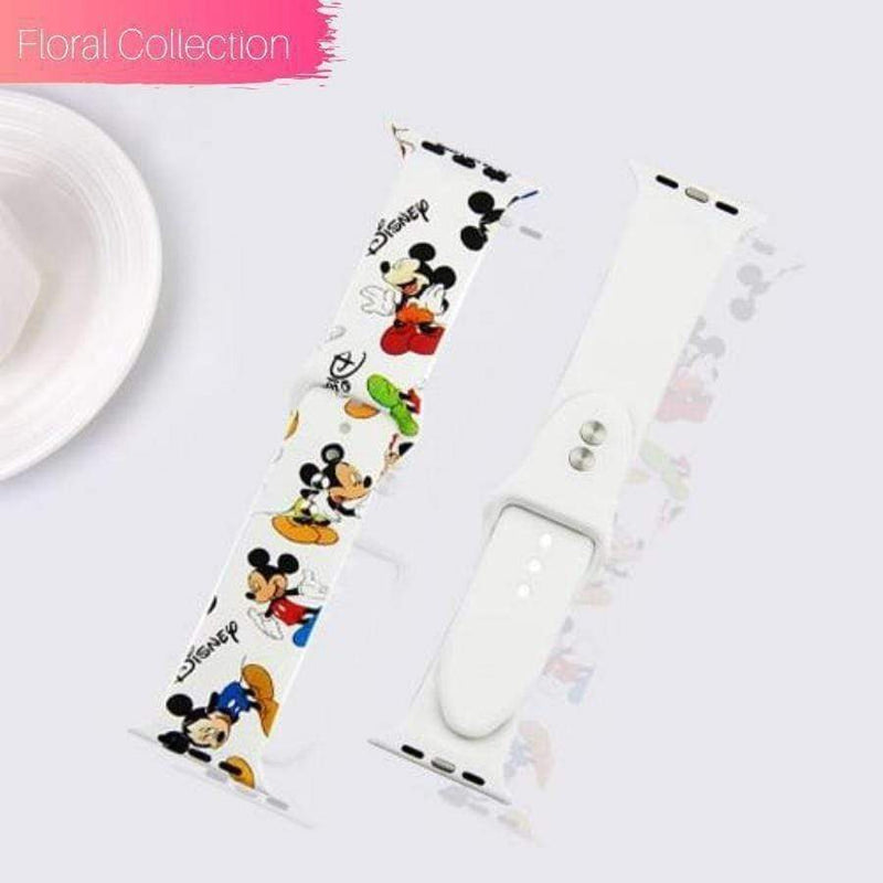 Apple Watch Silicone Band | New Floral Collection Mickey Mouse / 38mm or 40mm The Ambiguous Otter